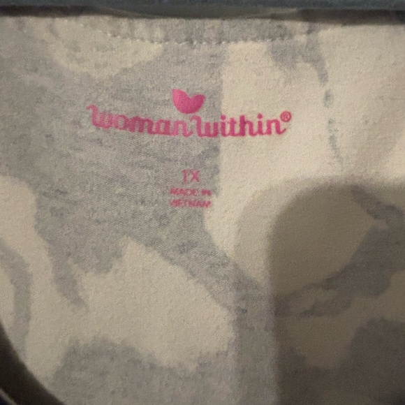 Woman Within White and Navy Floral Dress - Picture 6 of 12